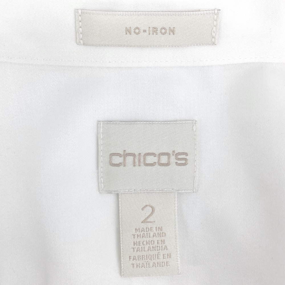 Chico's White Button Down Shirt - Picture 7 of 13